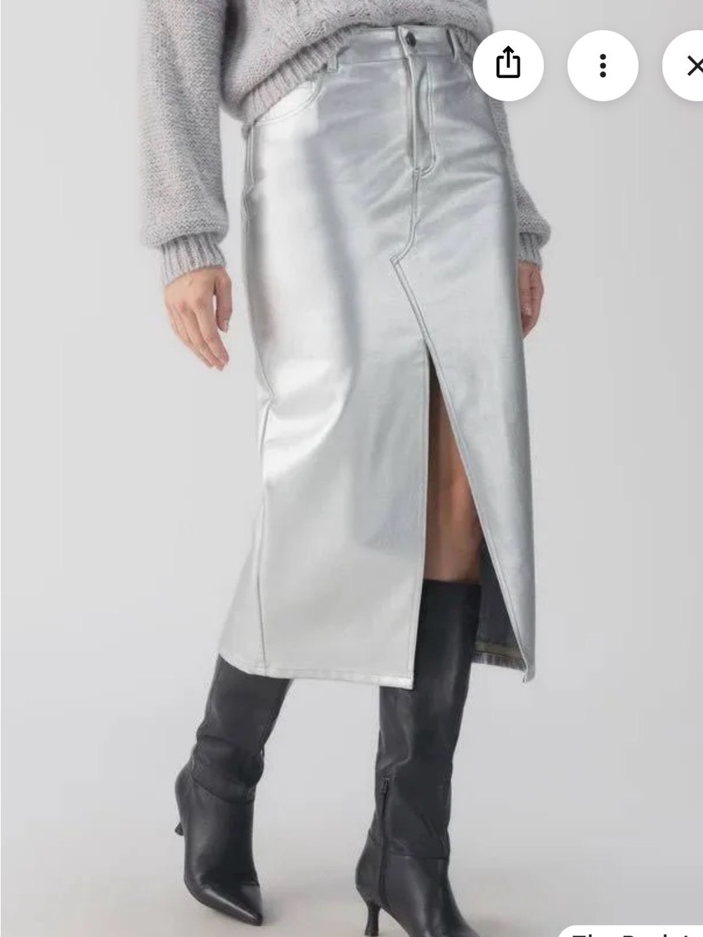 NWT Sanctuary Leather Like Midi Skirt with Front Slit sz 30